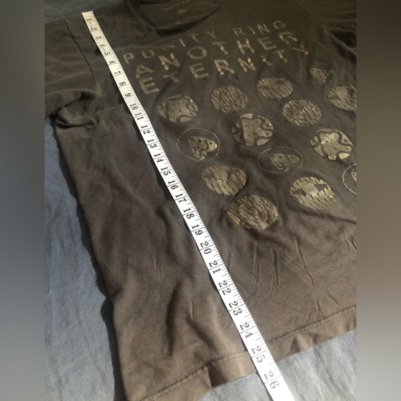 Purity Ring band tee, size L, dark grey with gold graphic print - Picture 3 of 6